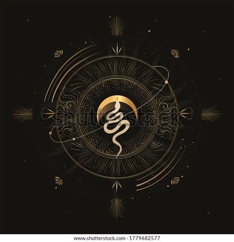 Modern Mystical Astrology Aesthetic Illustration Beautiful Stock Vector