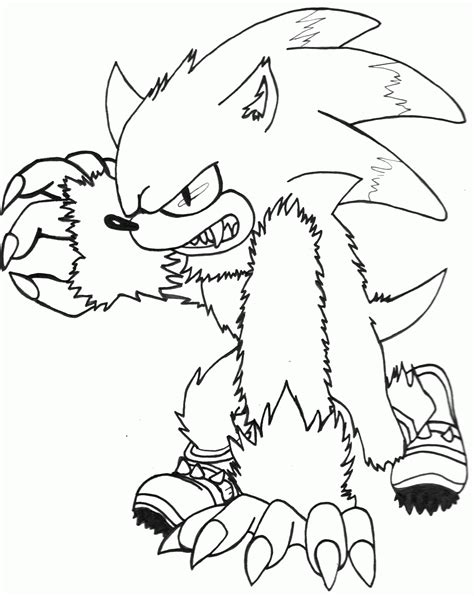 Printable Dark Sonic Coloring Pages Power Of Sonic Coloring Page Images