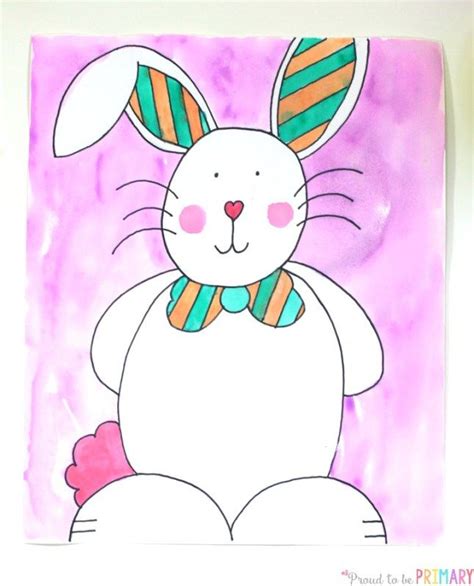 How To Draw An Easter Bunny Easy Steps For Primary Grades Easter Art