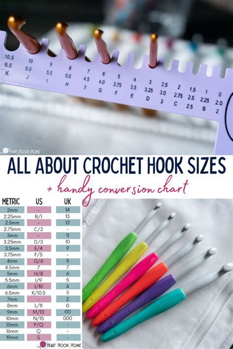 Size Chart For Crochet Hooks