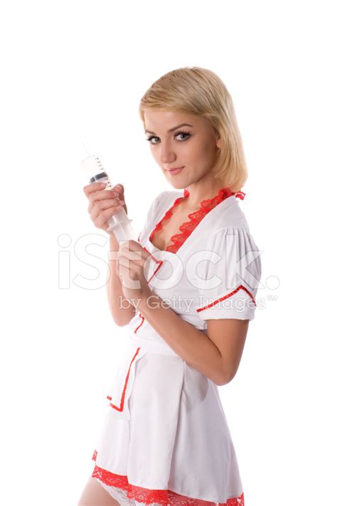 Stock Photo De Portrait Dune Jeune Et Jolie Infirmière Sur Fond Blanc