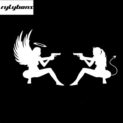 rylybons 17 7x9 6 sexy devil and angel car stickers vinyl demors half price for the 2nd one in