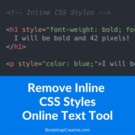 Remove Inline Css Styles Online Text Tool Bootstrap Creative