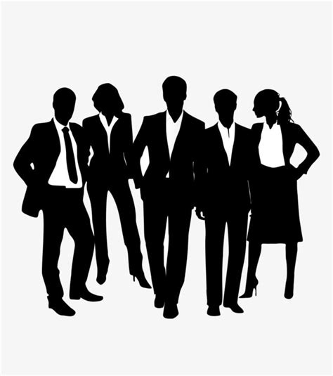 Black Business People Silhouettes Business Man Sketch Black Png