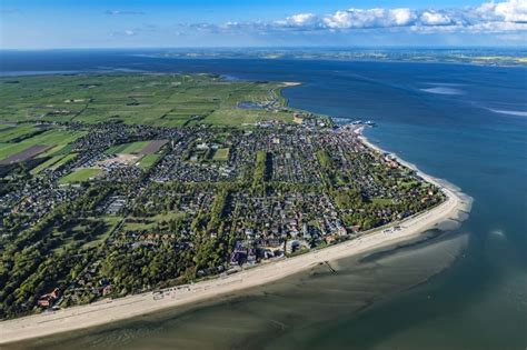 Aerial Image Wyk Auf Föhr Townscape Wyk With The Harbour On The