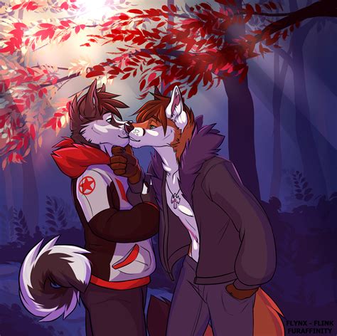 E621 2015 Anthro Canine Clothing Duo Flynx Flink Fur Hair Kissing Male