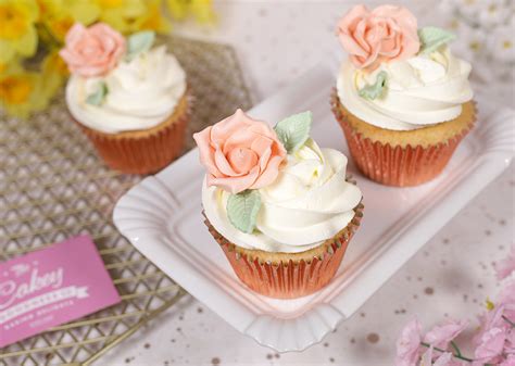 Blush Pink And Rose Gold Floral Cupcakes Cakey Goodness