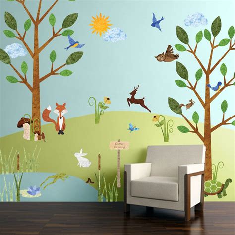 Forest Multi Peel And Stick Removable Wall Decals Woodland Critters