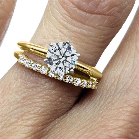 K Solid Yellow Gold Cz Cubic Zirconia Solitaire Engagement Etsy