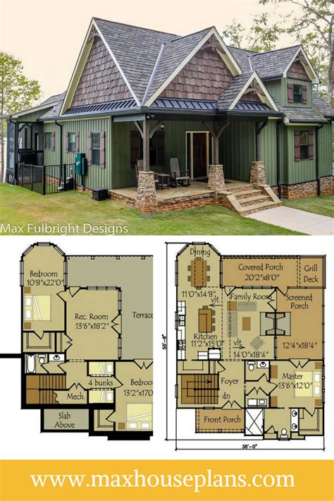 Check out our collection of walkout basement house plans which includes small one story ranch floor plans, luxury homes with walk out basement at back and more. Small Cottage Plan with Walkout Basement | Lake house ...
