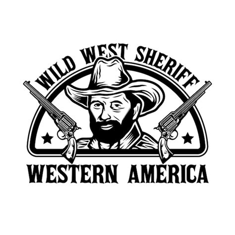 Premium Vector Wild West Sheriff Cowboy Badge