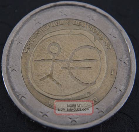 2009 Germany 2 Euro Emu 10th Anniversary Coin Rare De1j