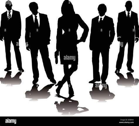 A Collection Of Business People In Mono Silhouette With A Gradient