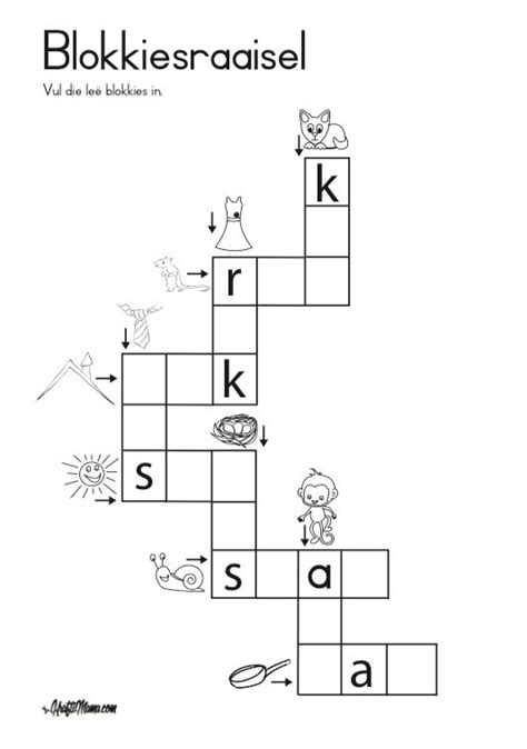 Alfabet Blokkiesraaisel Verniet • Kraftimama Afrikaans Homework
