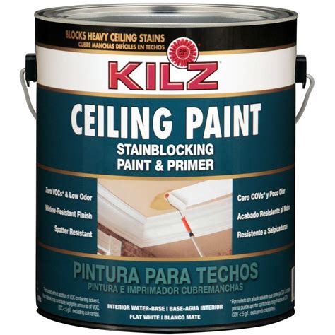 So i read flat white is a cheap and effective upgrade to a room i have 5 gallons of flat latex but i they all have galvanized steel walls. KILZ White Flat 1 gal. Interior Stainblocking Ceiling ...