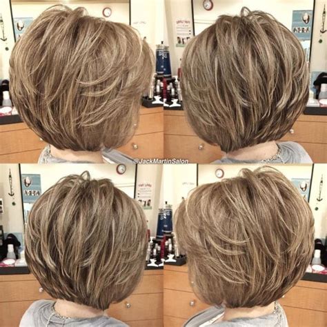 3 Voluminous Stacked Feathered Bob The Stacked Bob With A Greater Peak On The Crown Is A