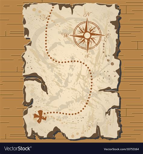 Old Parchament Treasure Map Royalty Free Vector Image