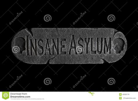 Great for haunted houses, halloween parties. Insane Asylum Plaque For The Door Stock Photo - Image of ...