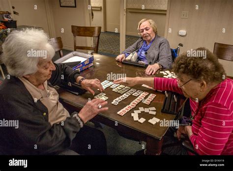 Elderly Residents At A Retirement Home In Mission Viejo Ca Play A