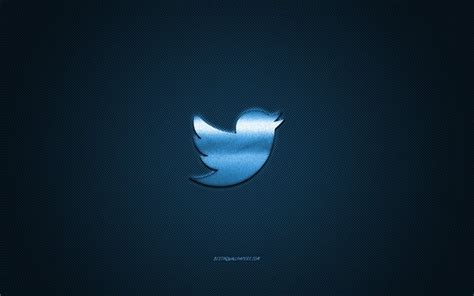 Download wallpapers Twitter, social media, Twitter blue logo, blue carbon fiber background ...