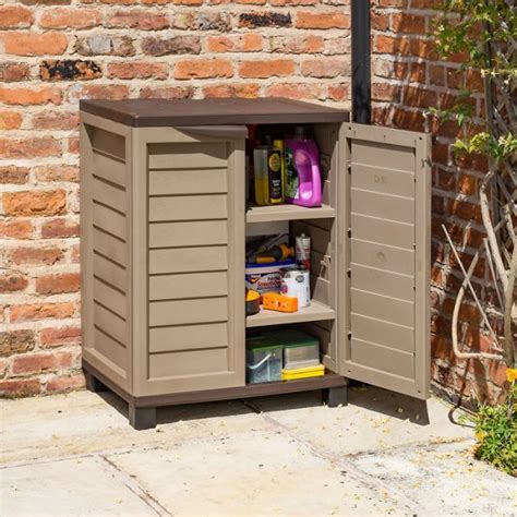 Rowlinson Plastic Utility Cabinet Mocha Outdoor Storage Cabinet