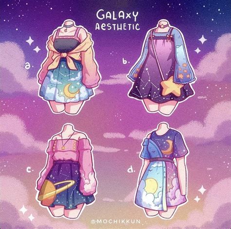 Mochikkun Galaxy Aesthetic Drawing Anime Clothes Cute Drawings