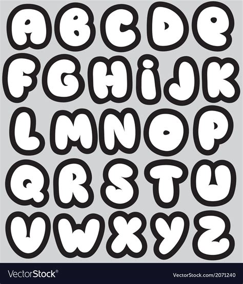 Graffiti Font Alphabet Different Letters Vector Image