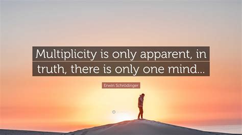 Erwin Schrödinger Quote “multiplicity Is Only Apparent In Truth