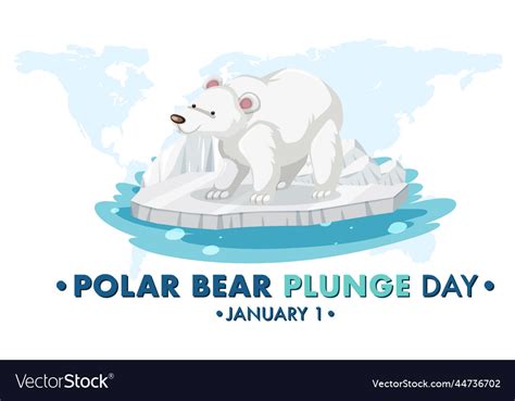 Polar Bear Plunge Day January Icon Royalty Free Vector Image