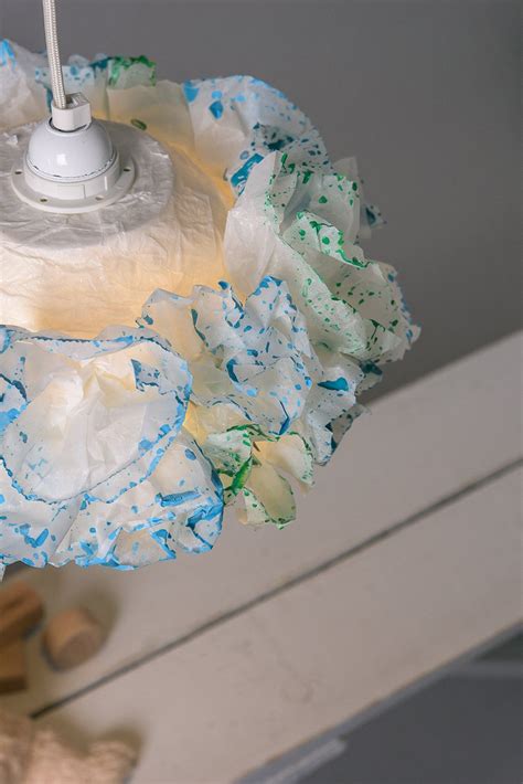 Nursery Room Decor Turquoise Ceiling Light Paper Lamp Shade Etsy