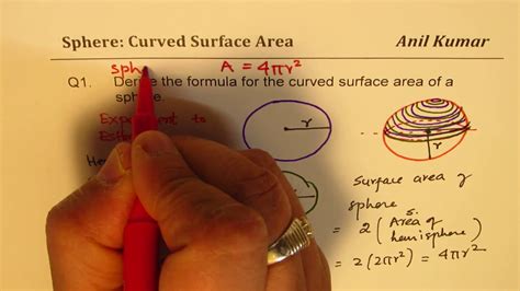 Surface Area Of A Sphere Formula Derivation And Applications Youtube