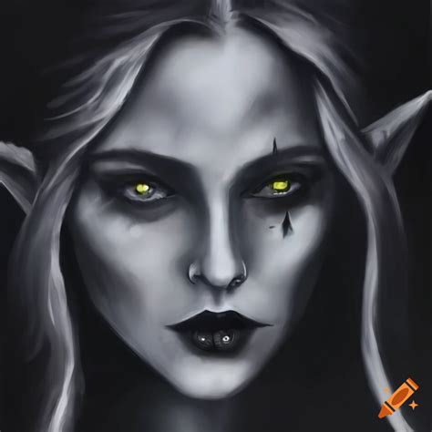 Dark Elf Woman Portrait On Craiyon