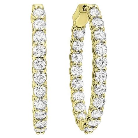 Carat Total Weight Diamond Inside Outside Oval Hoops In Karat