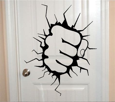 Fist Through The Wall Punch Hand Hulk Wall Door Or Etsy