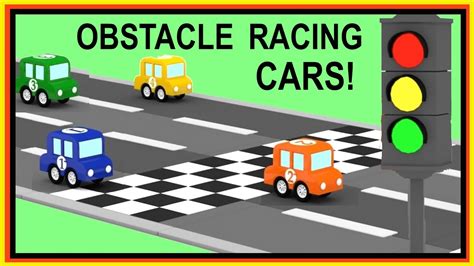 Cartoon Cars Obstacle Race With Car Crashes Car