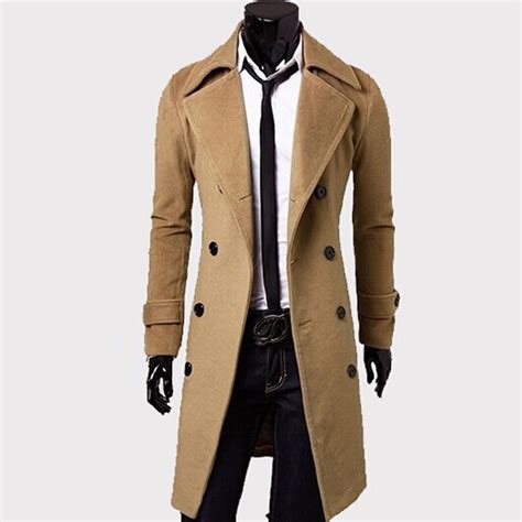 men s trench coat men classic double breasted trench coat masculino clothing long thick jackets