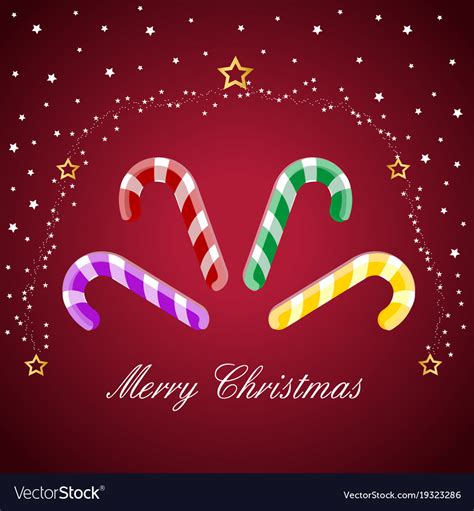 Merry Christmas Candy Cane Royalty Free Vector Image
