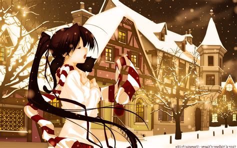 Anime Anime Girls Winter Snow Original Characters