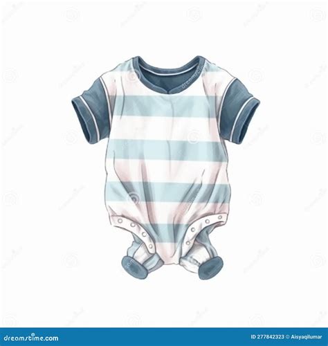 Baby Romper Drawing In Various Fashions Using Watercolor Medium Stock