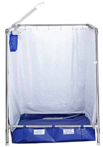 Carefully place the shower base into the alcove. portable shower stalls for disabled | Portable Shower ...