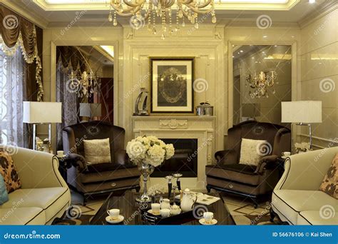 European Style Luxury Living Room Stock Photo Image Of Conditioning