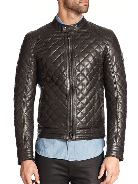 Belstaff Quilted Leather Moto Jacket In Black For Men Lyst