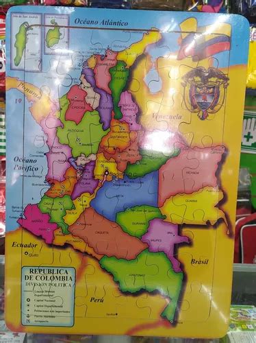Rompecabezas Del Mapa De Colombia 45 Piezas Obsequio Cuotas Sin