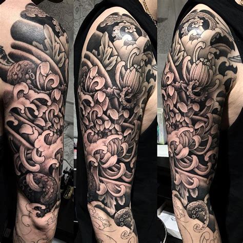 They are very popular, and because of that there are many different designs and themes to choose from. Japanese sleeve tattoo in progress. Black and grey full ...