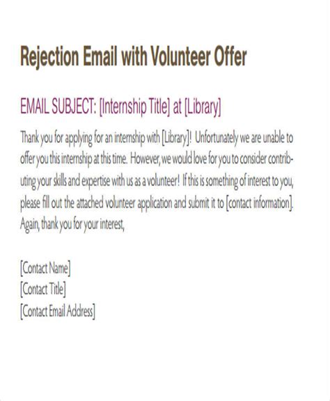 10 Internship Rejection Letters Free Sample Example Format Download