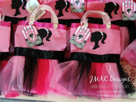 Barbie Themed Personalized Tutu Loot Bags In Pink Fuchsia Pink And