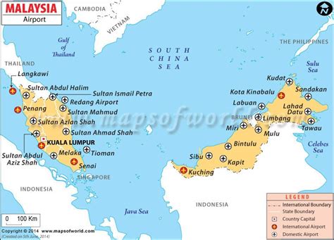 Map Of Airports In Malaysia The World Map
