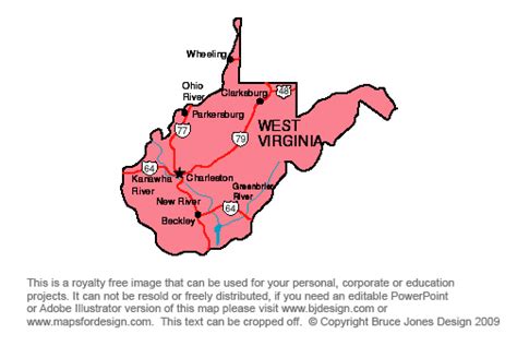 Capital West Virginia Map