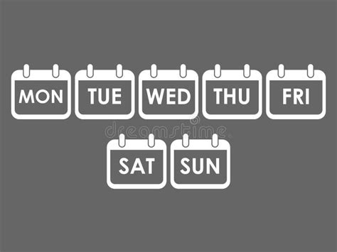 Calendar Day Icon Set Week Day Icon Set Vector Illustration Flat