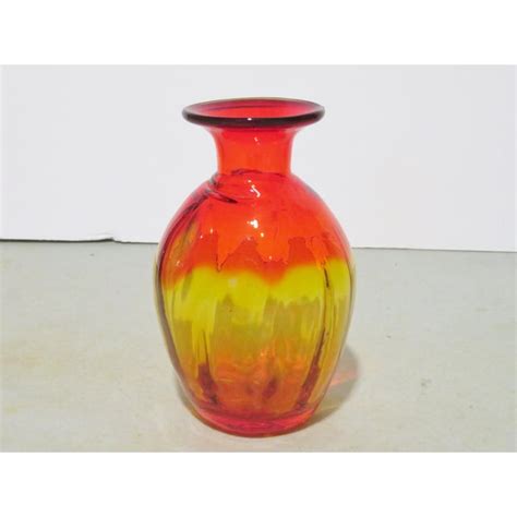 Blenko Amberina Glass Vase Chairish